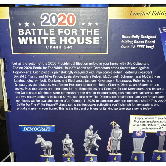 RARE COMPLETE 2020 Election Battle for White House Chess Set Trump Biden Kamala - Picture 7 of 11